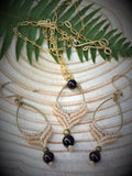 Q'ocha Necklace and Earrings Set ~ Garnet droplets