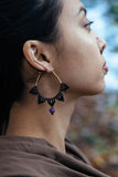 Lotus Macrame Earrings with Garnet Gemstones