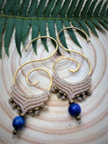 Lapis Lazuli Spiral Threader Earrings