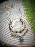 Moonlight Macrame Necklace with Labradorite Gemstone