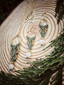 Ancestral Love Necklace and Earrings Set with Moonstone